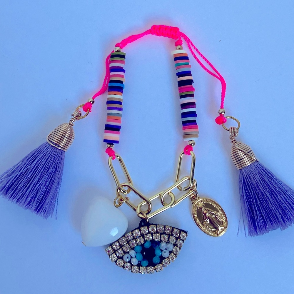 🌼beautiful bracelet for girls with charm for the evil eye🌼